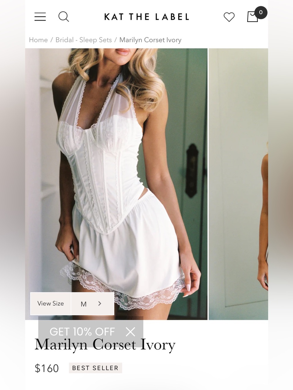 NWT Marilyn Corset Slip Two-Piece
